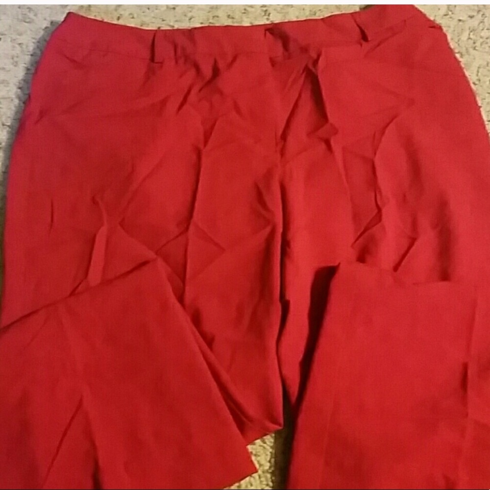 George stretch Red slacks. Short length